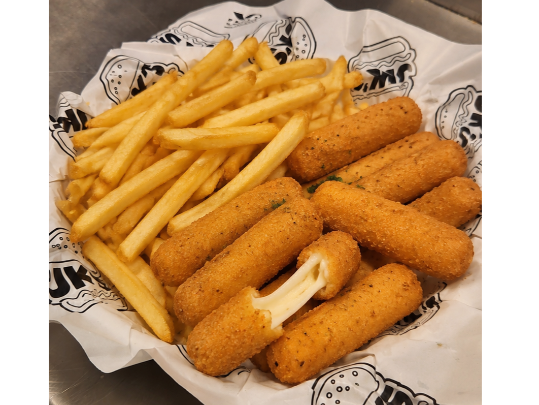 BOTONES DE MUZZARELLA X 6 UNIDADES + PAPAS