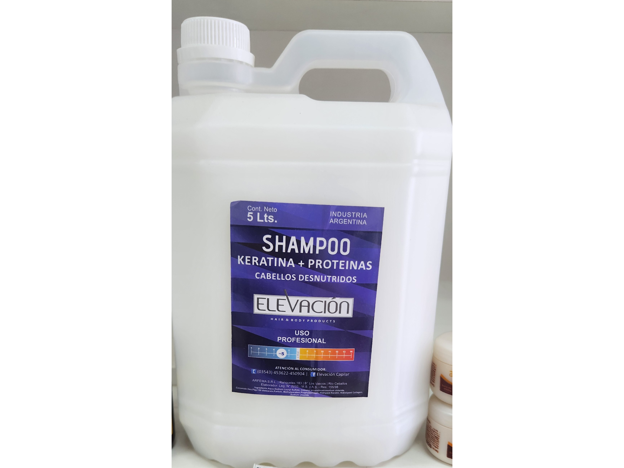 Elevación Shampoo Keratina y porteinas x 5 L