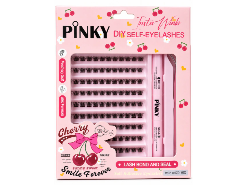 Pinky kit pestañas punto por punto+pegamento+bond+pinza