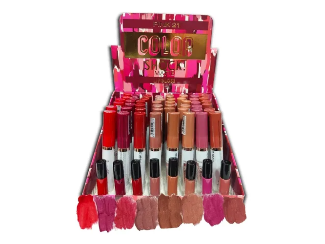 Pink 21 Lipgloss matte color Larga duración