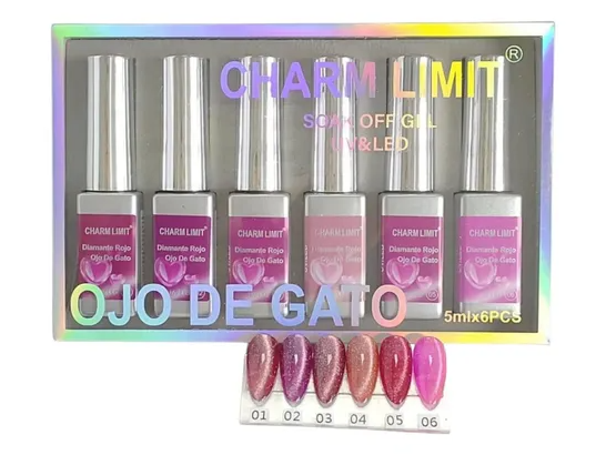 Charm Limit ojo de gato diamante rojo