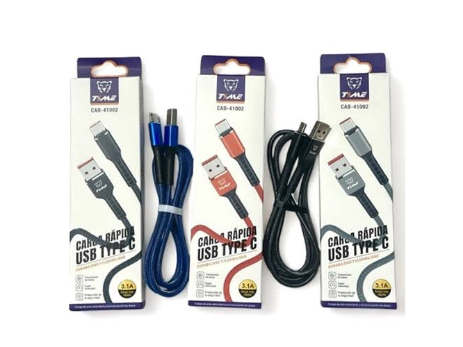 CABLE USB TIME 3.1A TOPO C