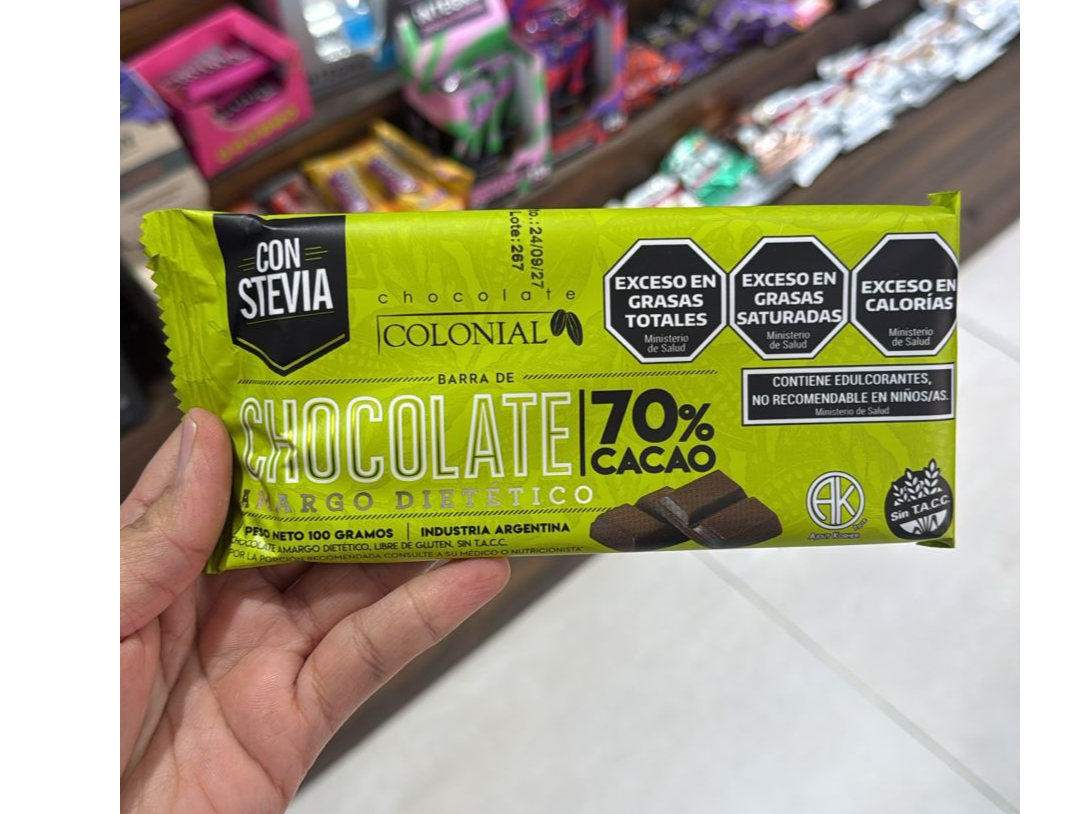 CHOCOLATE CON STEVIA 70%
