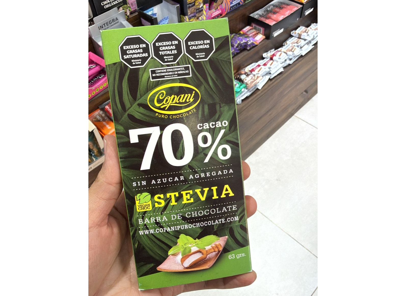 BARRA DE CHOCOLATE CON STEVIA