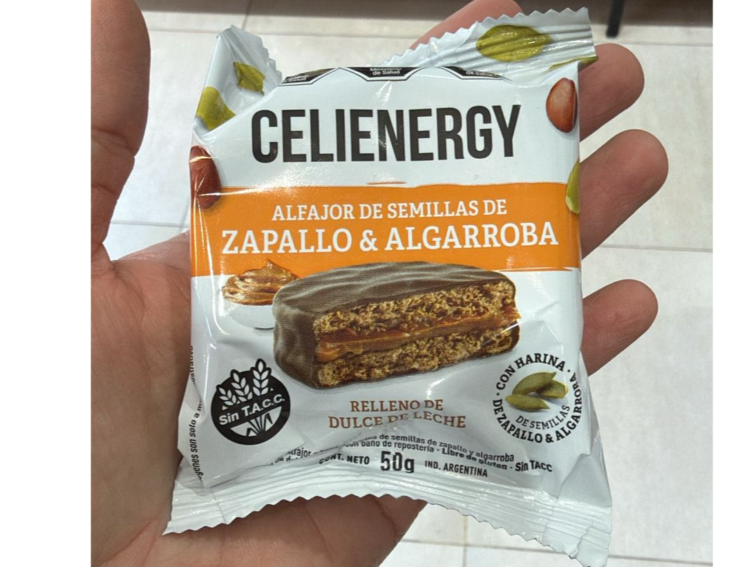 ALFAJOR ZAPALLO Y ALGARROBO CELIENERGY