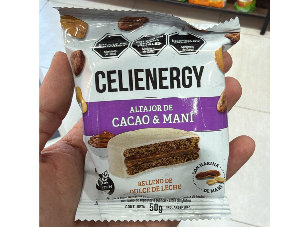 ALFAJOR DE CACAO Y MANI CELIENERGY