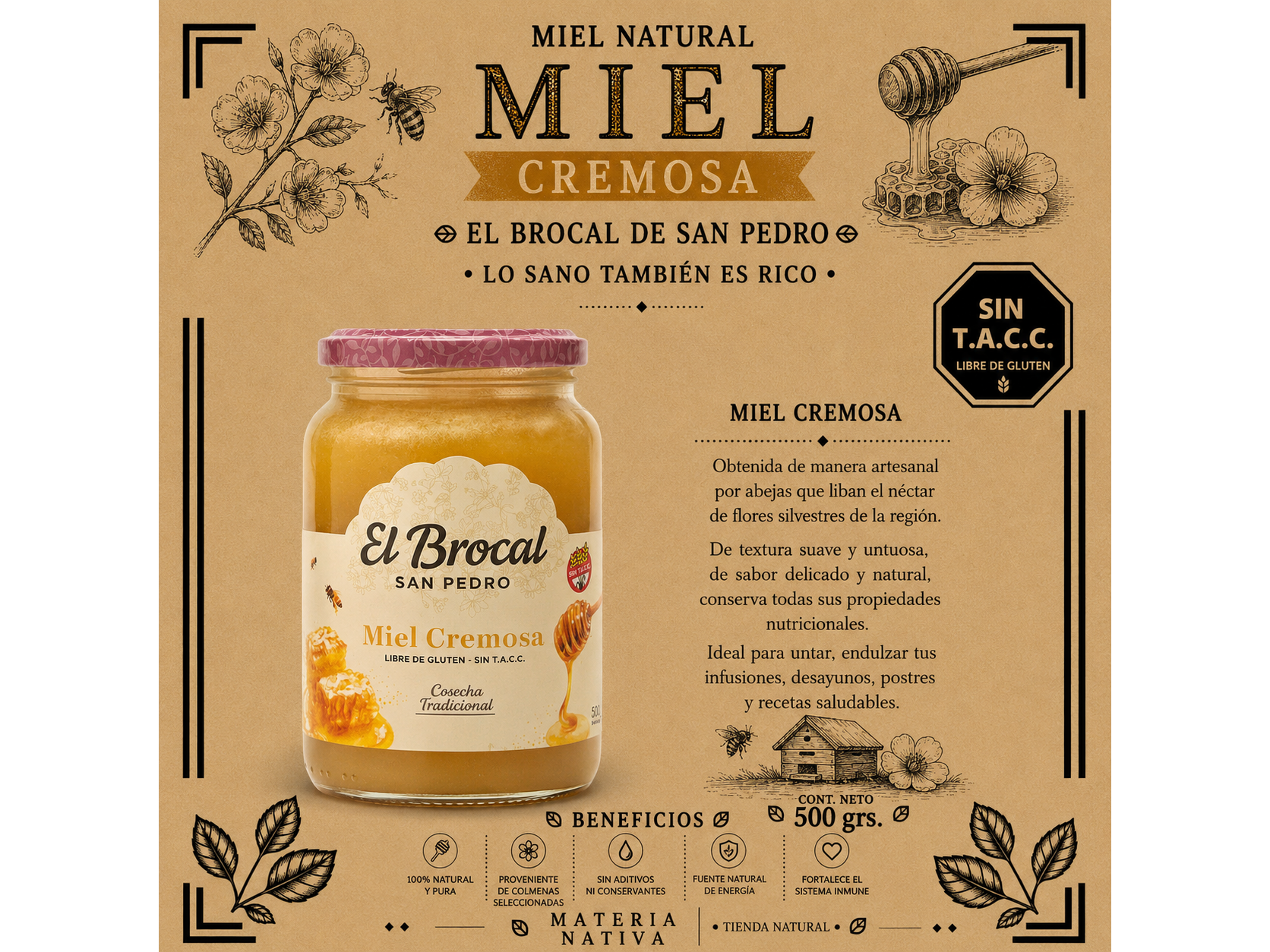 Miel Cremosa 500 grs.