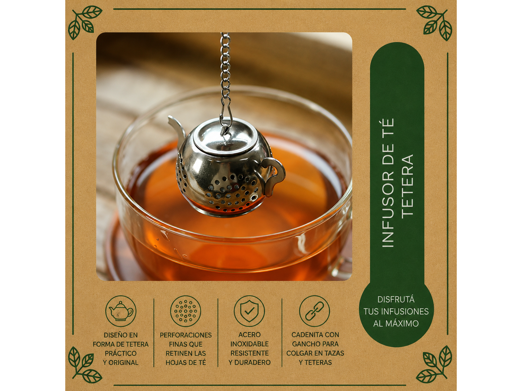 Infusor de Té Tetera Acero