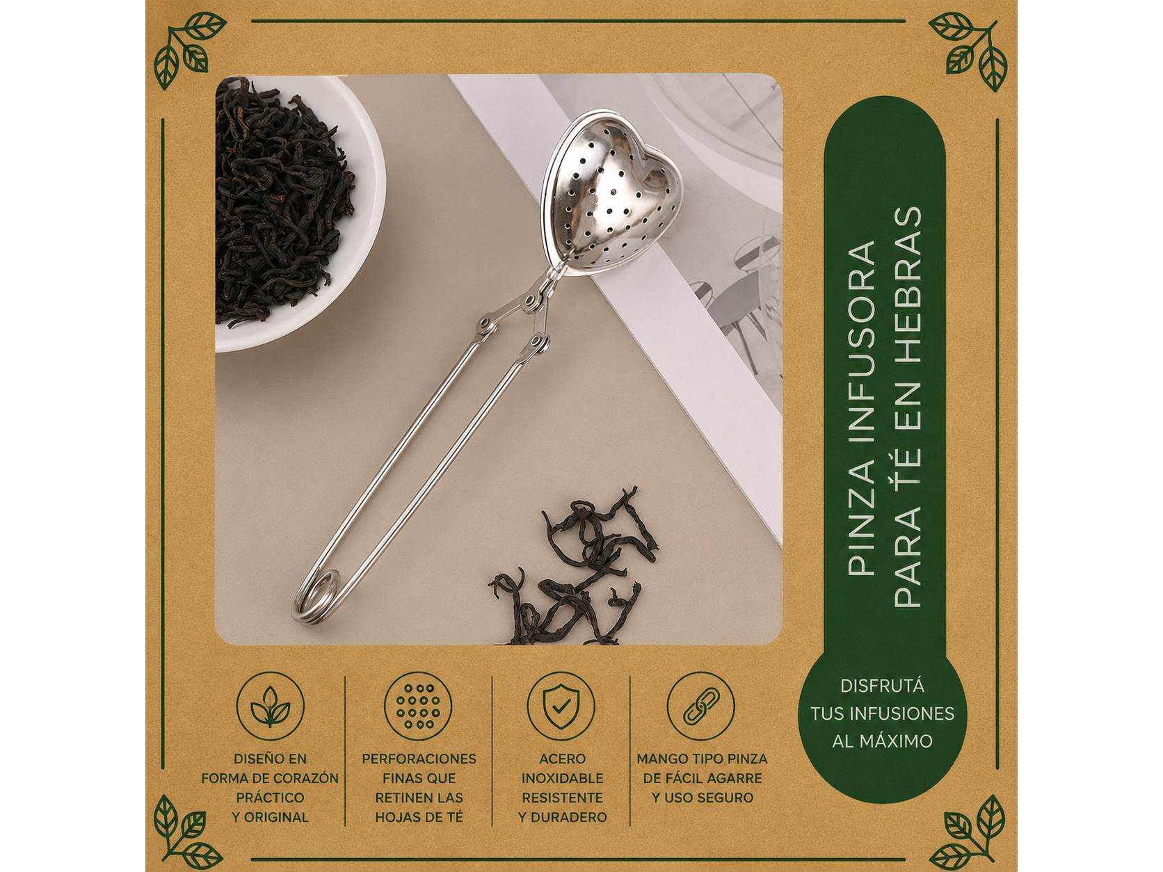Pinza Infusora de Té Acero