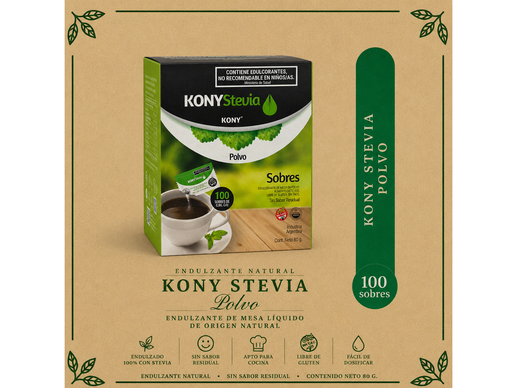 Kony Stevia 100 Sobres