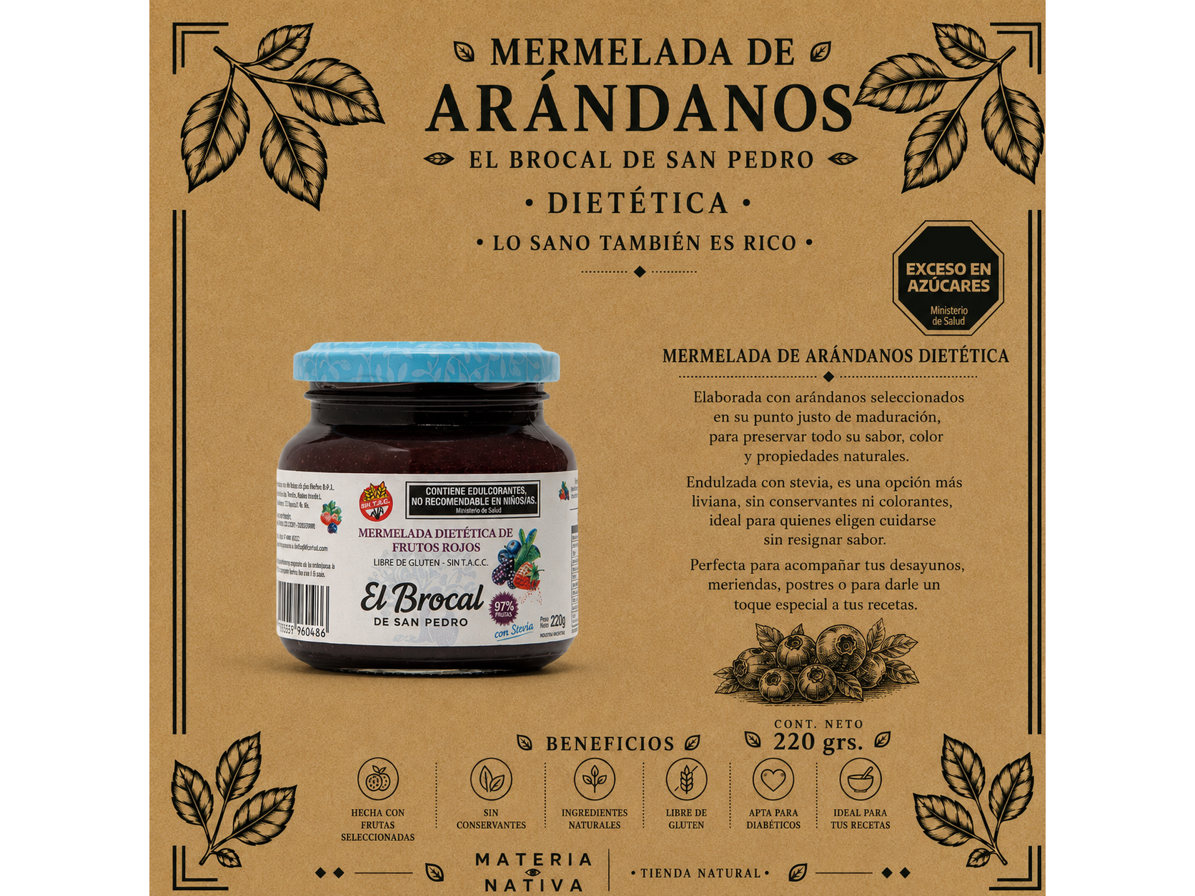 Mermelada de Arándanos c/stevia