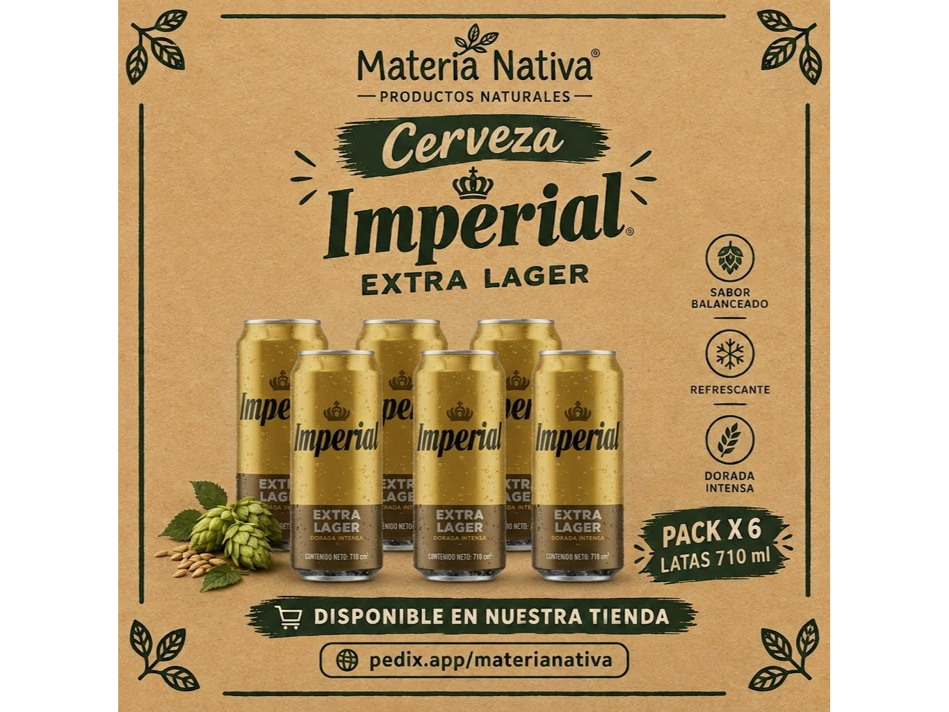 Imperial Extra Lager 710 ml pack x 6 unidades