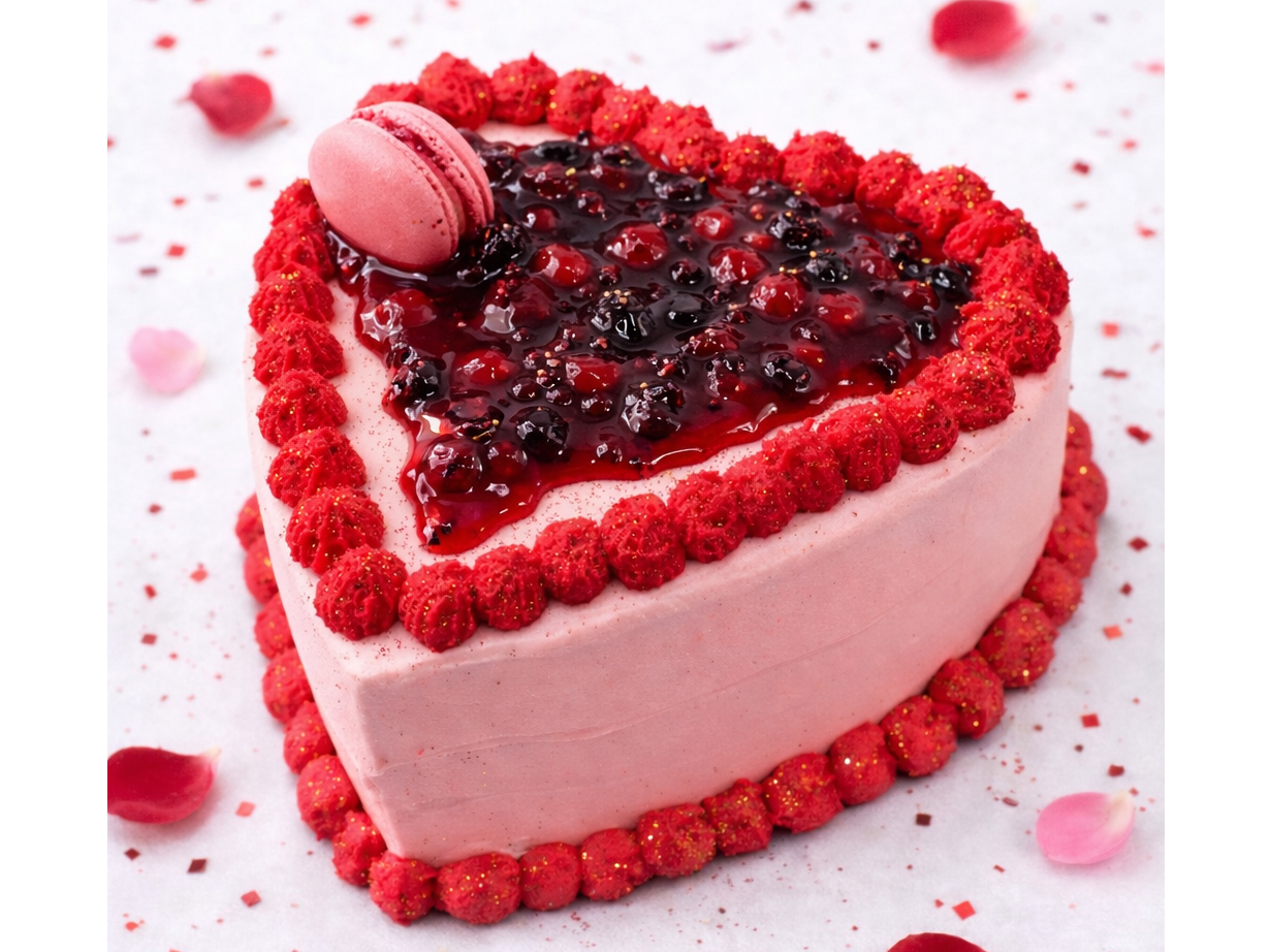 Mini Torta Corazón de Frutos Rojos