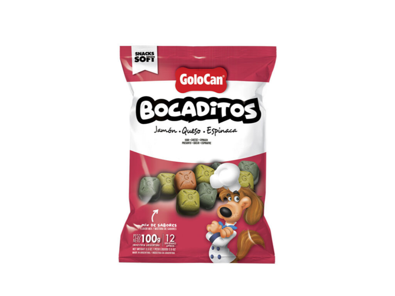 Golocan Bocaditos Jamon/Queso/Espinaca 100Gr