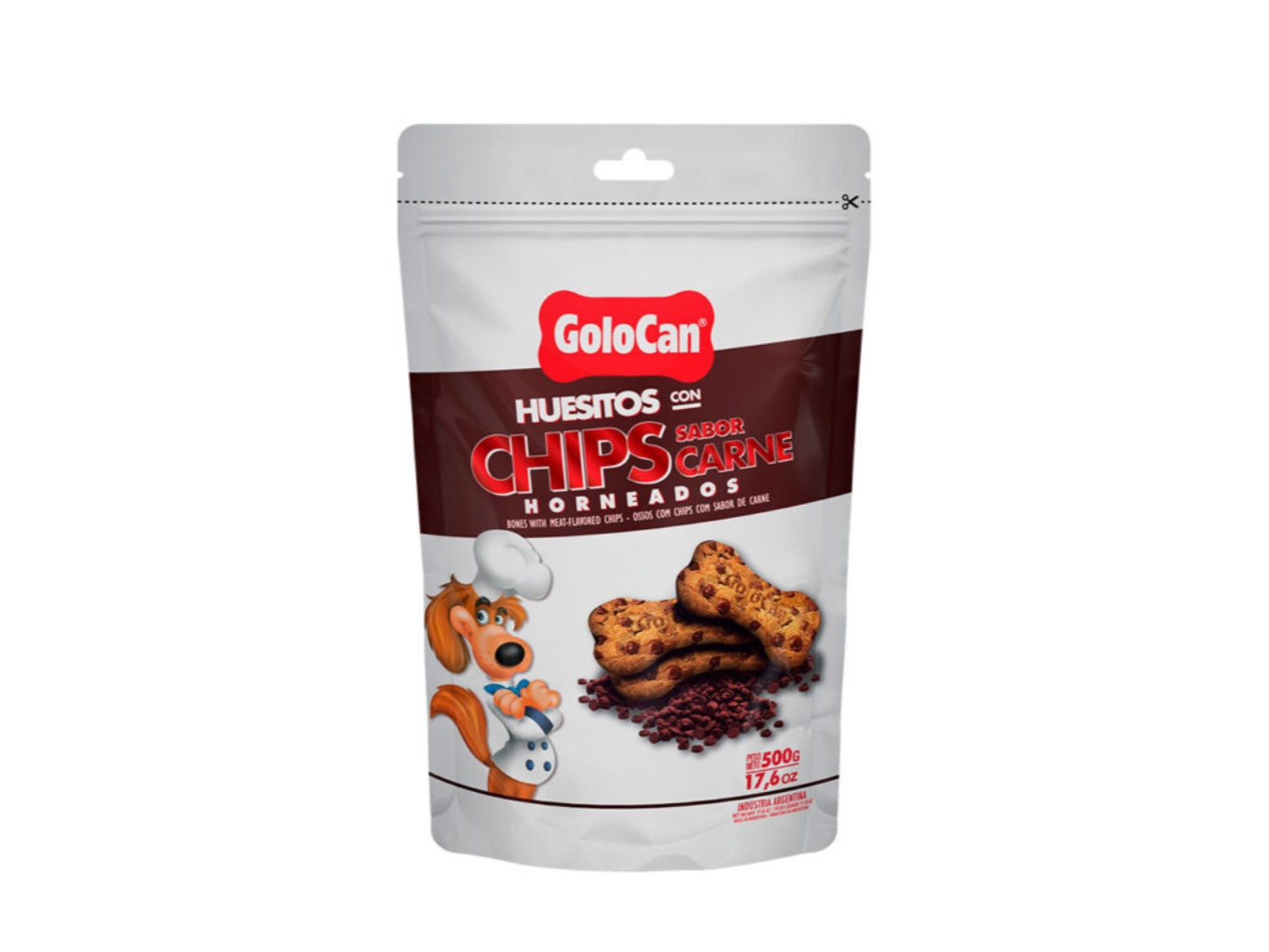 Golocan Huesitos Chips Carne 500Gr