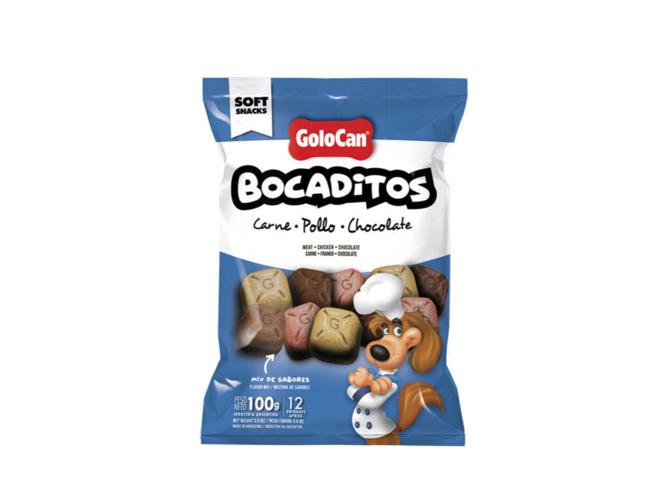 Golocan Bocaditos Carne/Pollo/Chocolate 100Gr