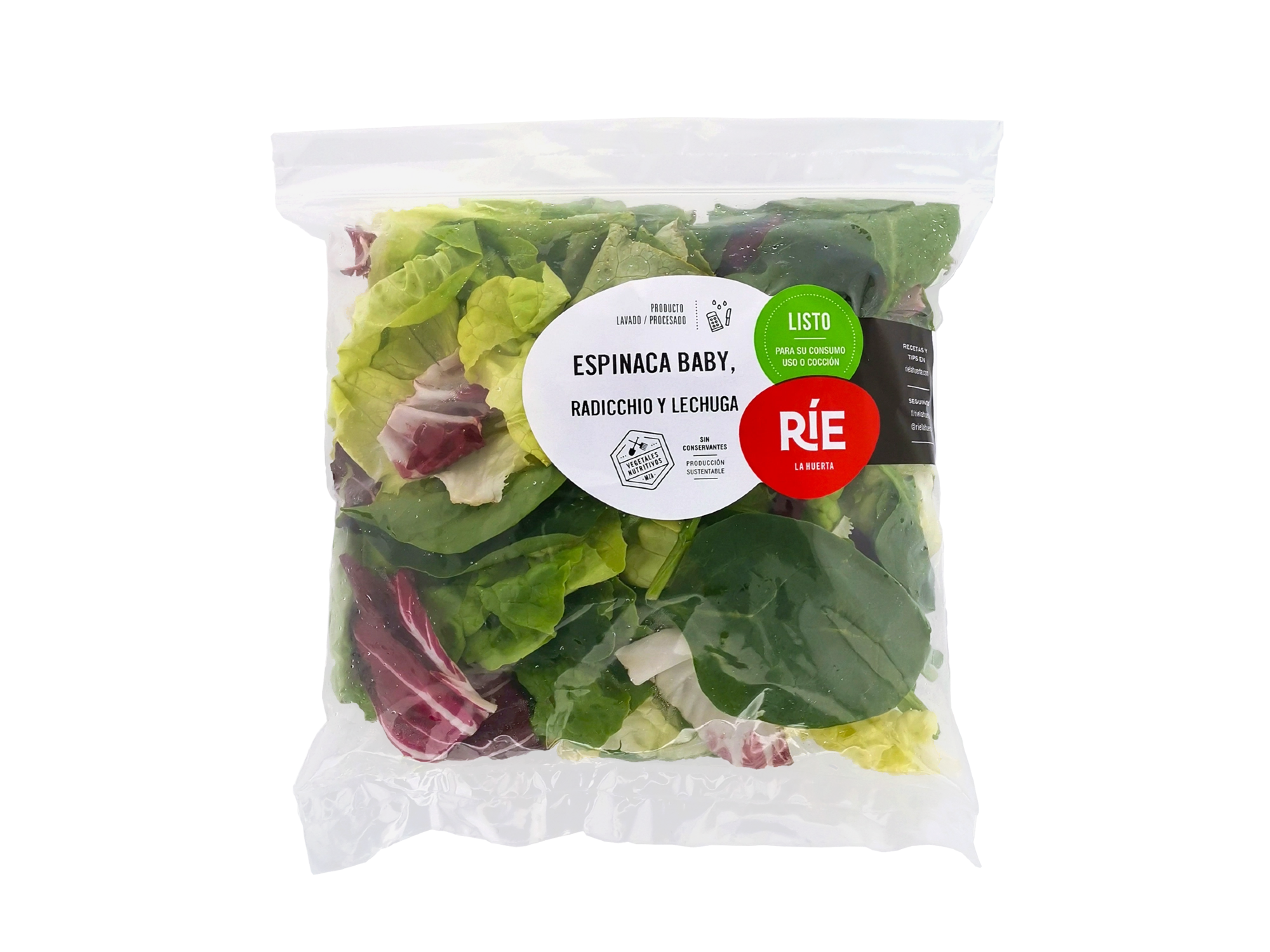 ESPINACA BABY, RADICCHIO Y LECHUGA X 150g