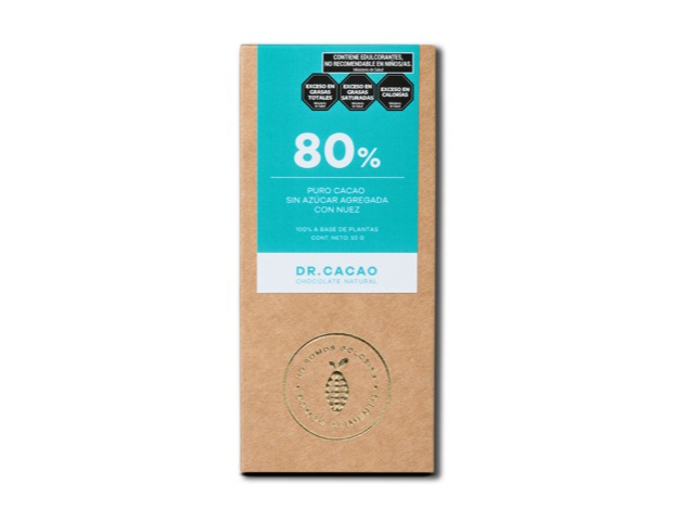 80% cacao sin azúcar con nueces
