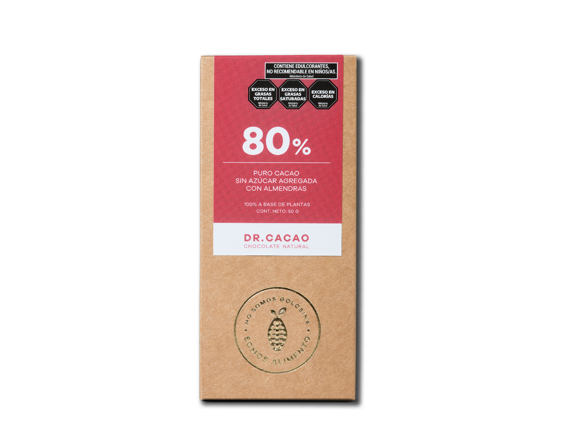 80% cacao sin azúcar con almendras