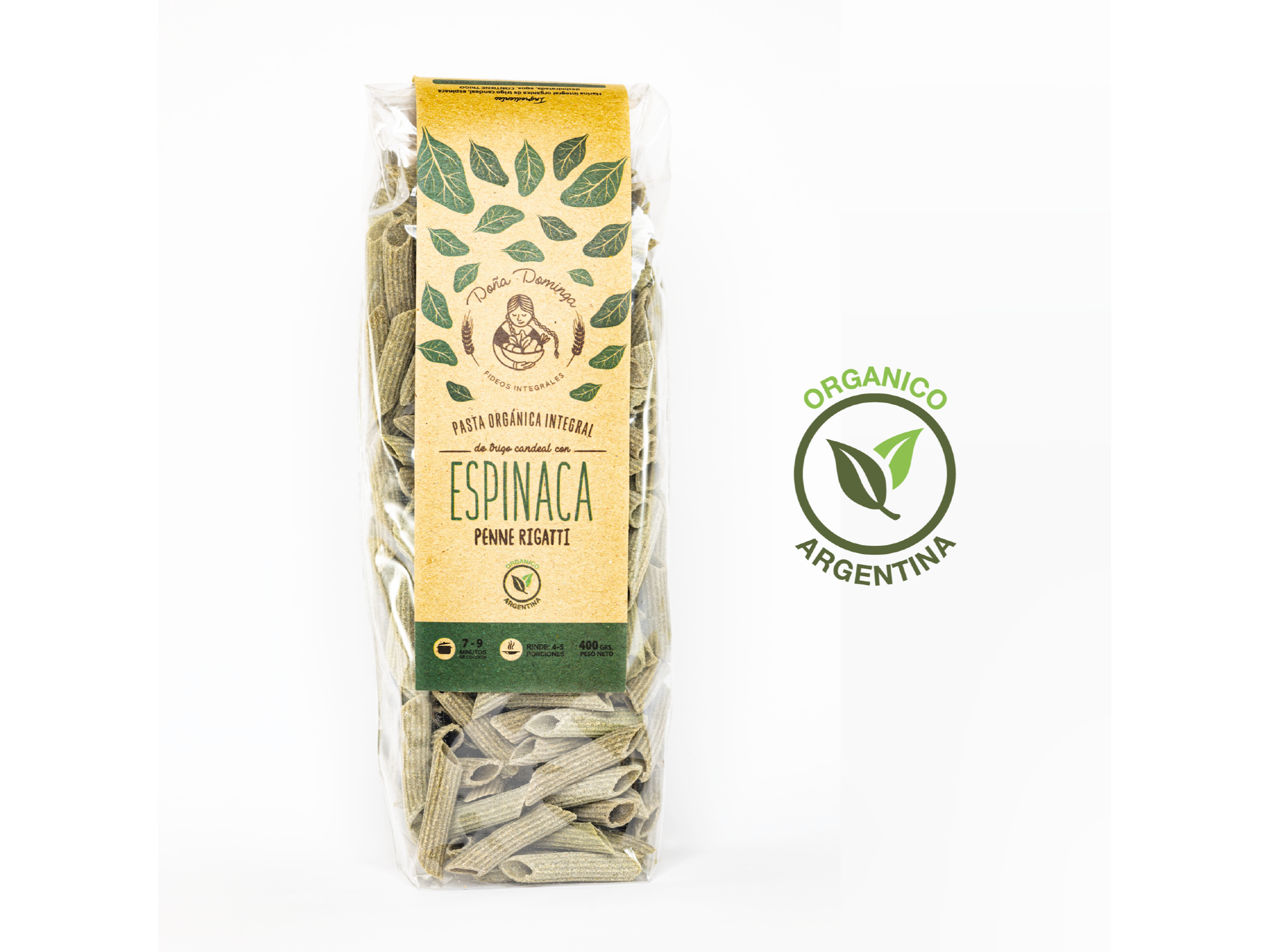 Fideos integrales con ESPINACA