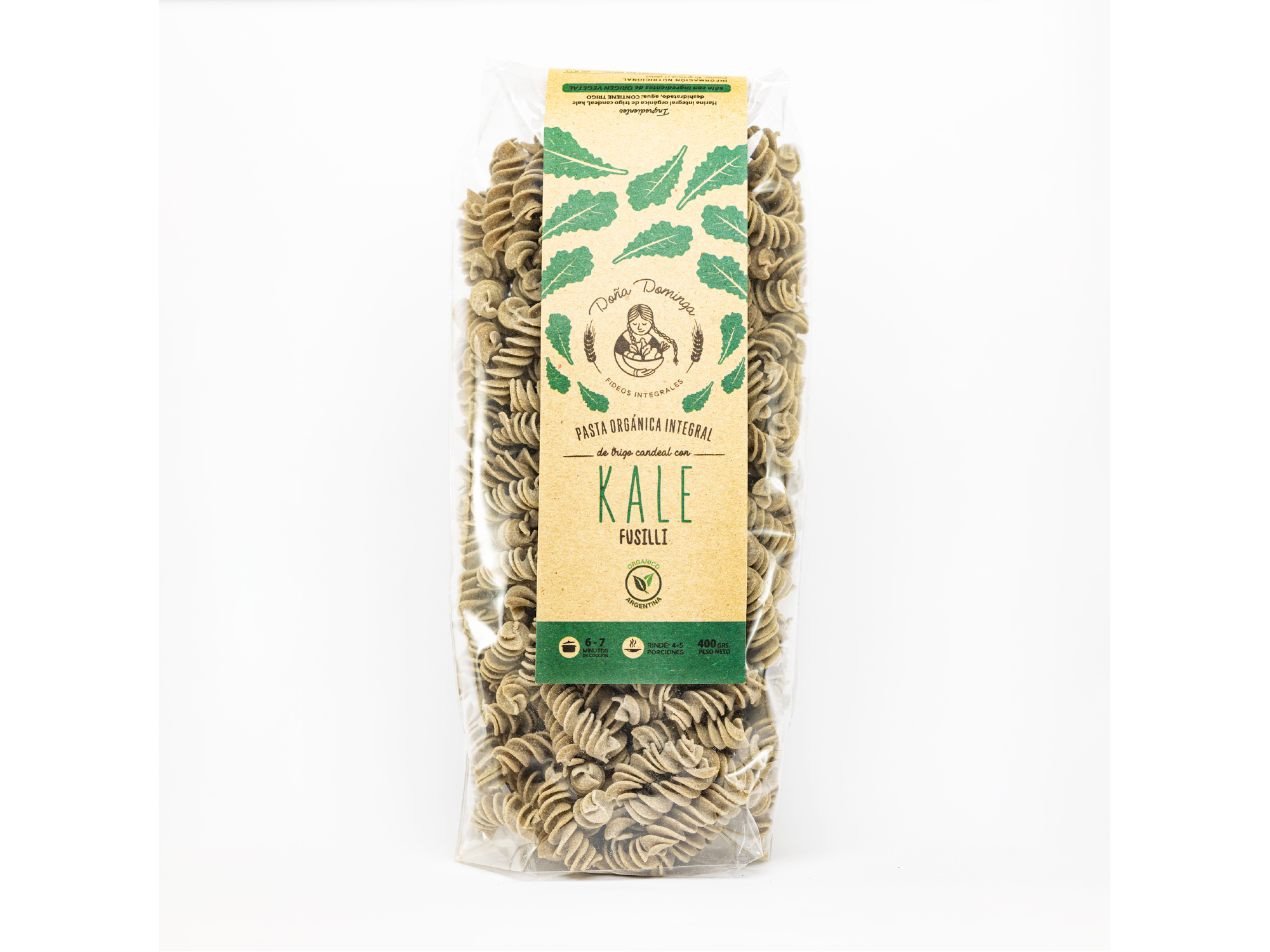 Fideos integrales con KALE