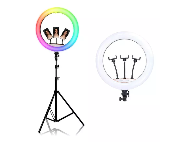 ARO DE LUZ LED 45cm Rgb - Trípode Luminación Celular Control Estructura (Copia)