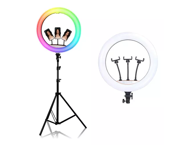 ARO DE LUZ LED 45cm Rgb - Trípode Luminación Celular Control Estructura (Copia) (Copia)