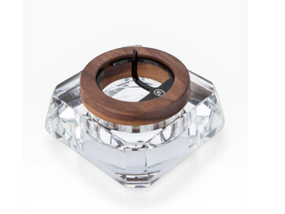 Marley Natural Crystal Ashtray (Vidrio + Nogal) (PEDIDO)