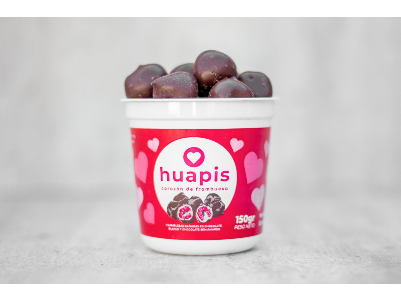 Huapis Frambuesas con chocolate semiamargo