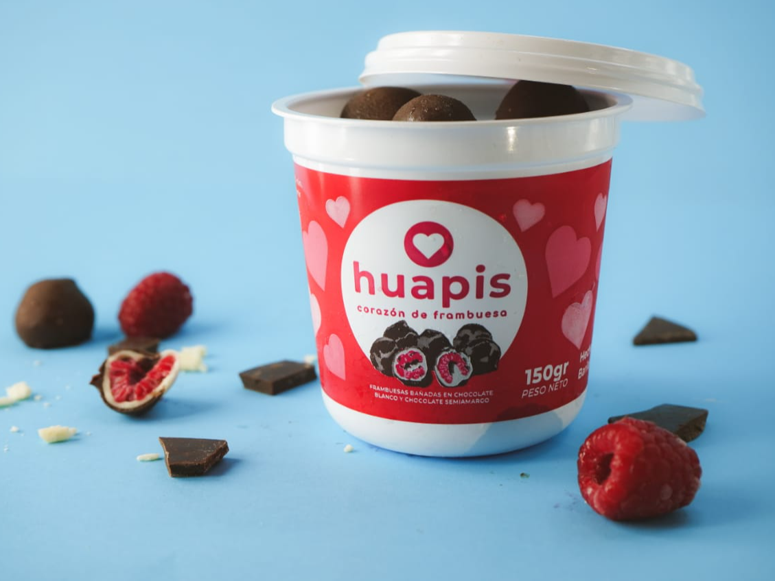 Huapis Frambuesas con chocolate con leche