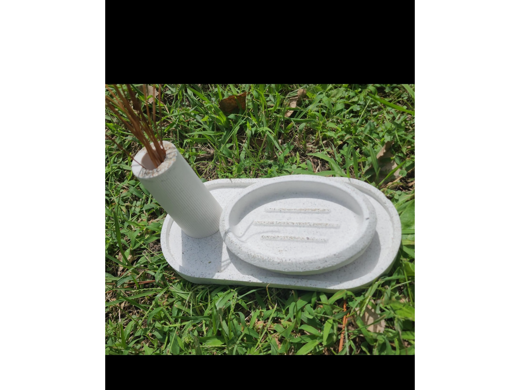 Kit de baño bandeja jabonera con porta cepillo