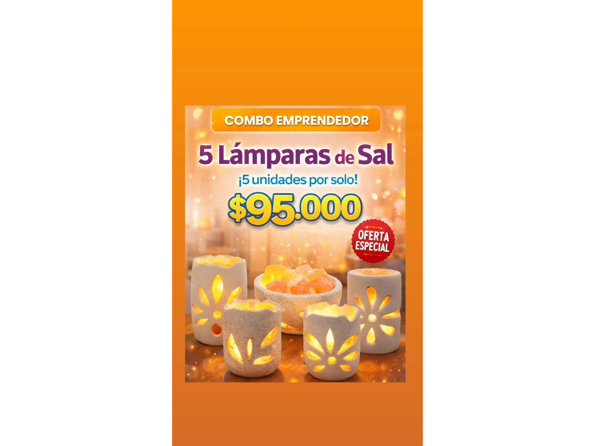 Combo emprendedor lampras de sal  x5 unidades