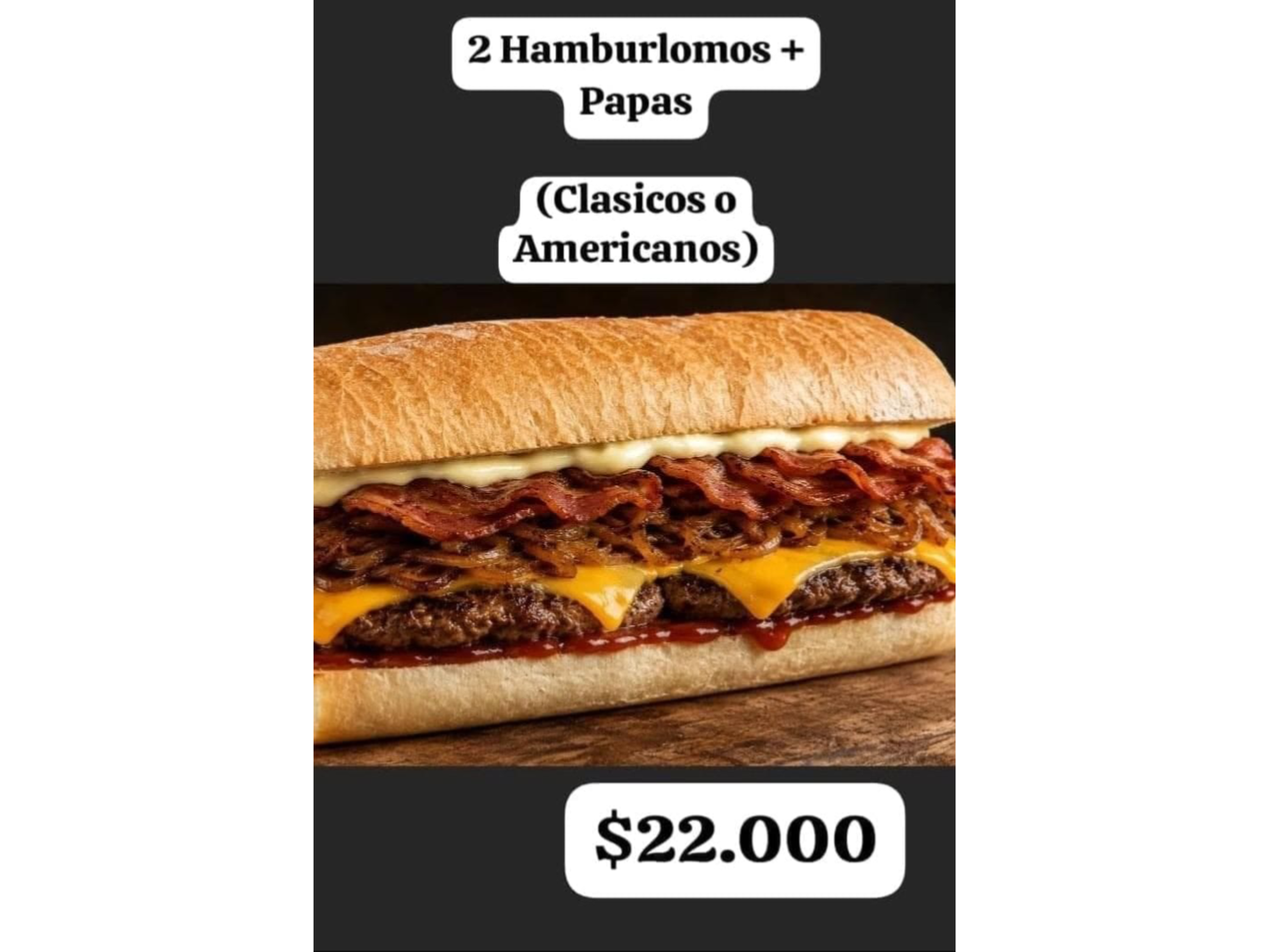 2 HAMBURLOMO + Papas