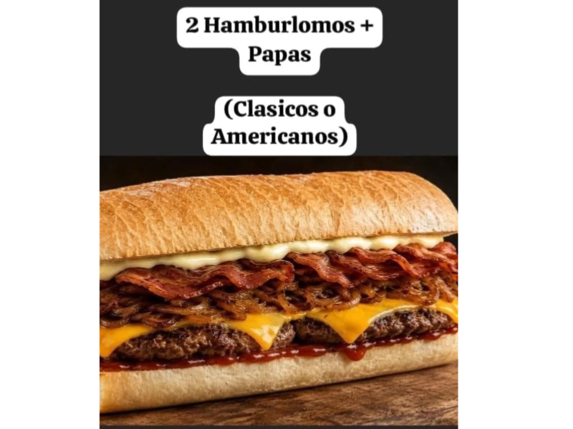 2 HAMBURLOMO + Papas