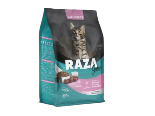 Alimento "Raza" Gato Cachorro Carne/Leche 500G
