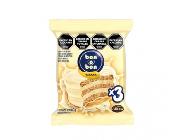 Alfajor "Bon o Bon " blanco 60gs