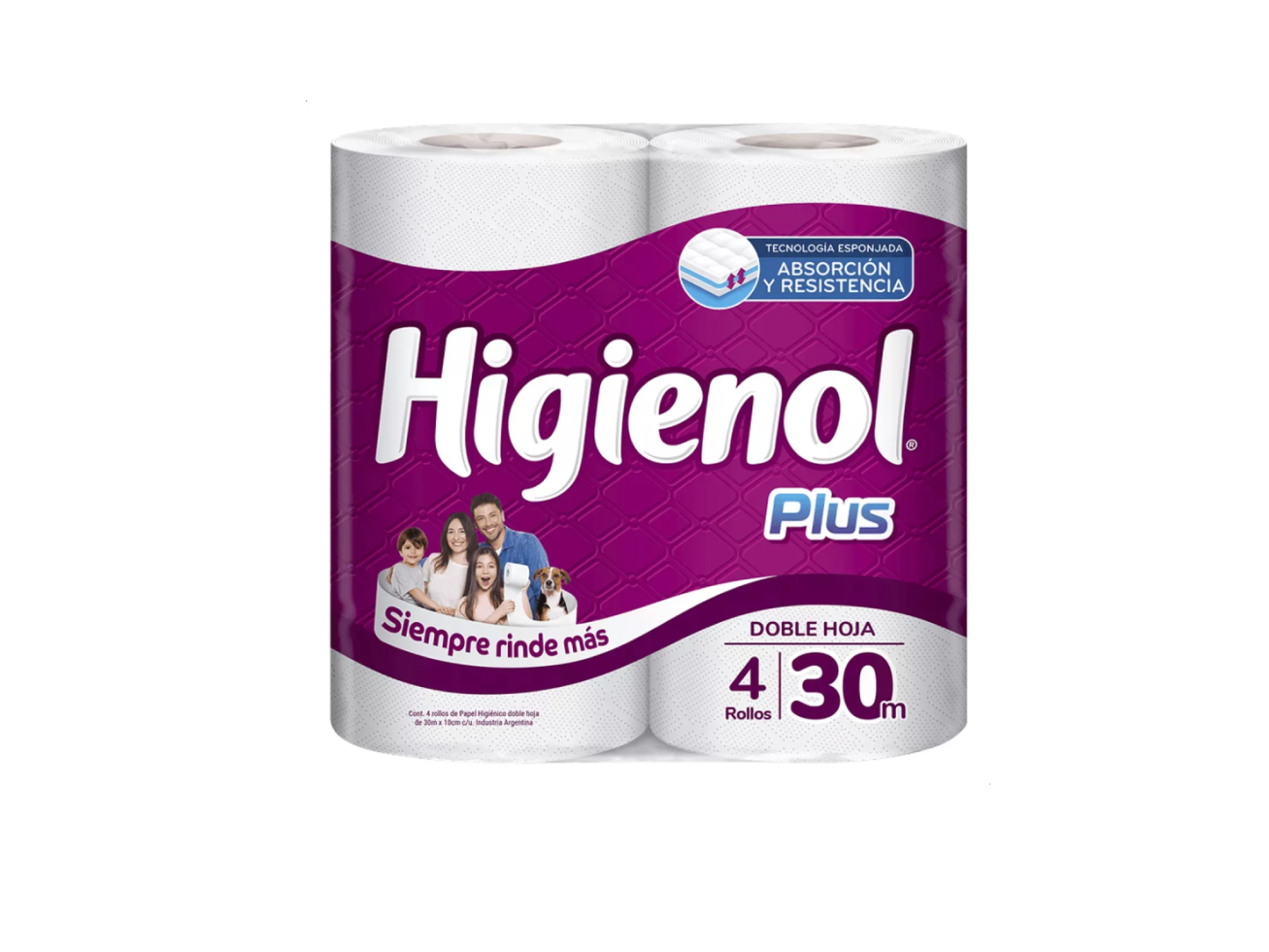 Papel Higiénico Doble Hoja Plus 4 x 30Mt "Higienol"