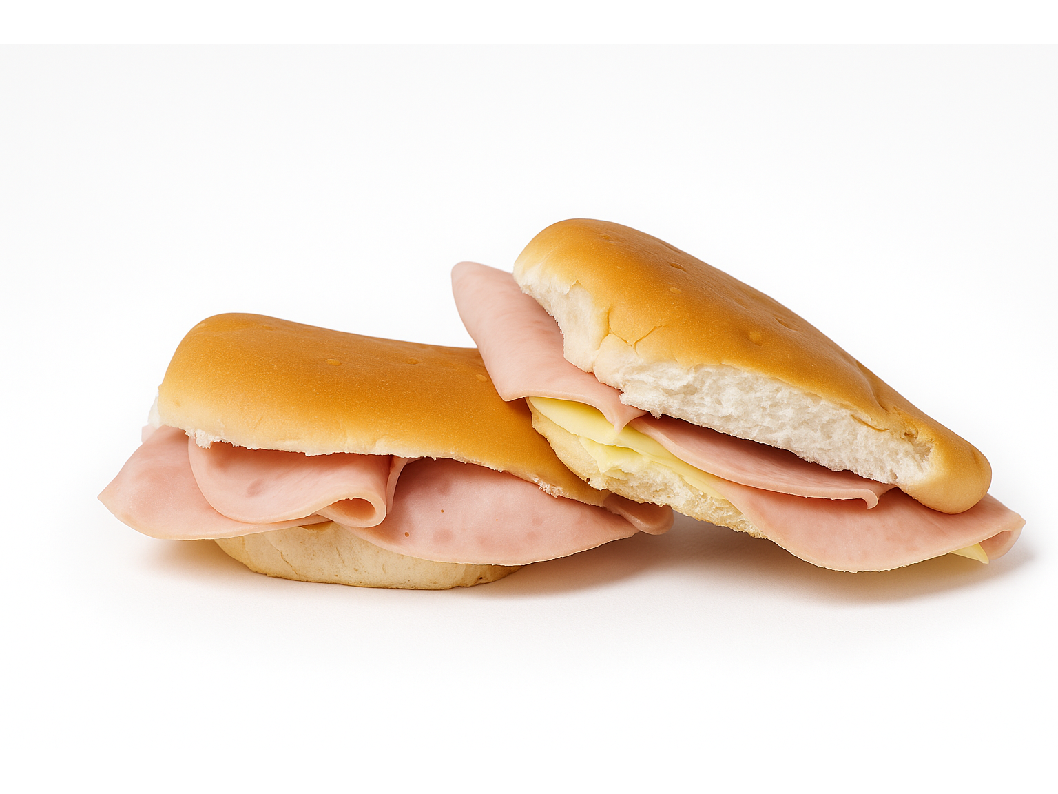 Pebete Cuadrado Jamon y Queso X2