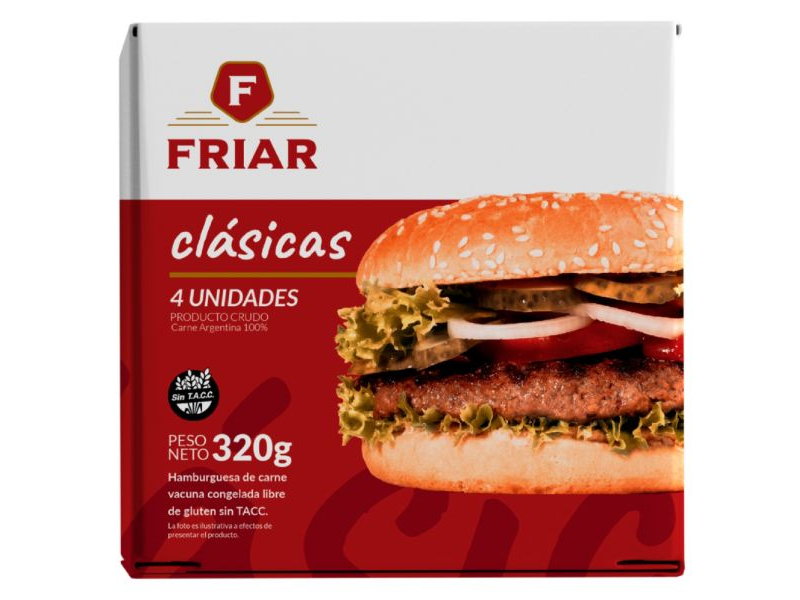 Hamburguesa "Friar" Clasica X4