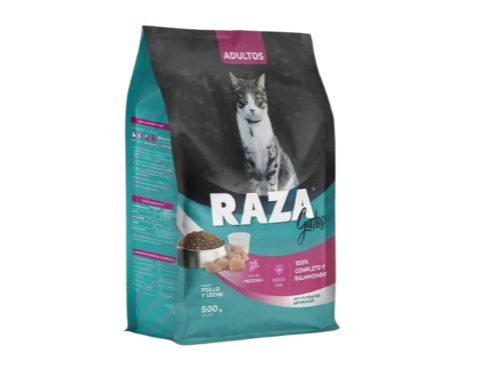 Alimento "Raza" Gato Pollo/Leche 500G