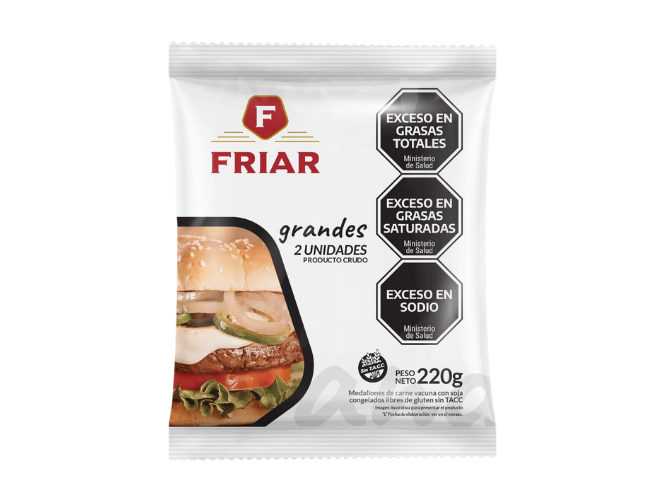 Hamburguesa "Friar" Grandes Carne/Soja X2