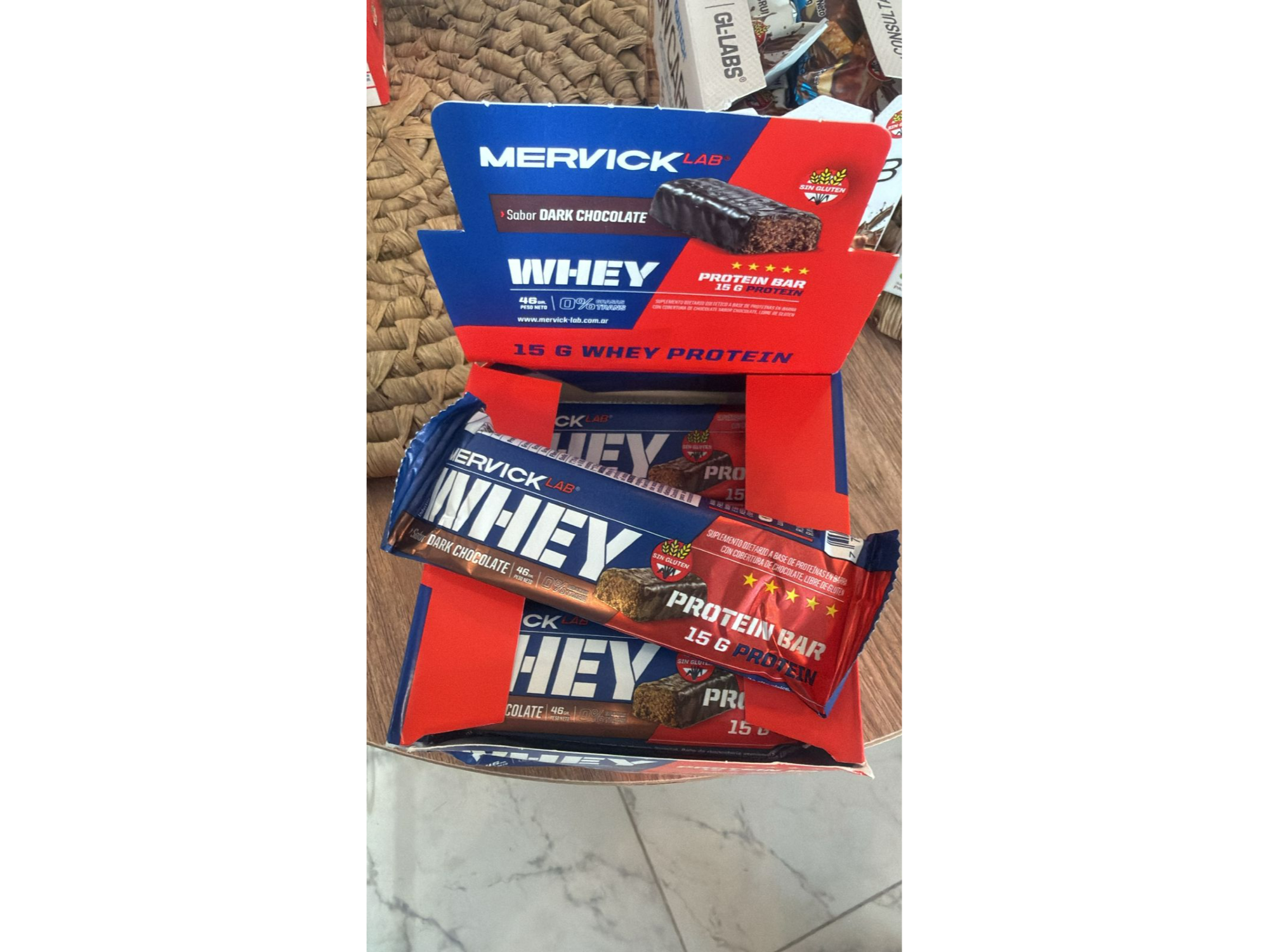 Barra 15gr proteina CHOCOLATE - Mervick