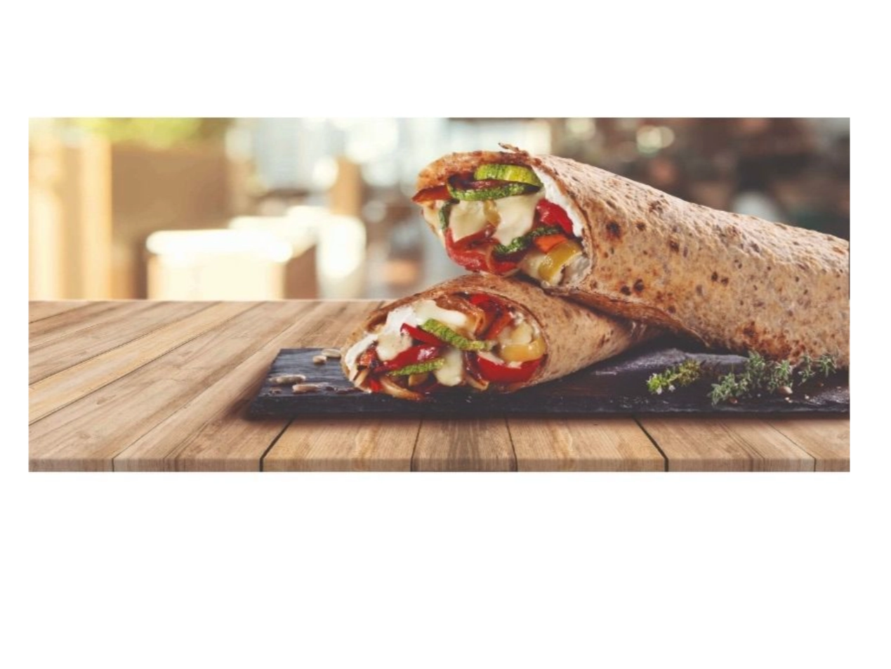 Roll integral crocante de verduras grilladas