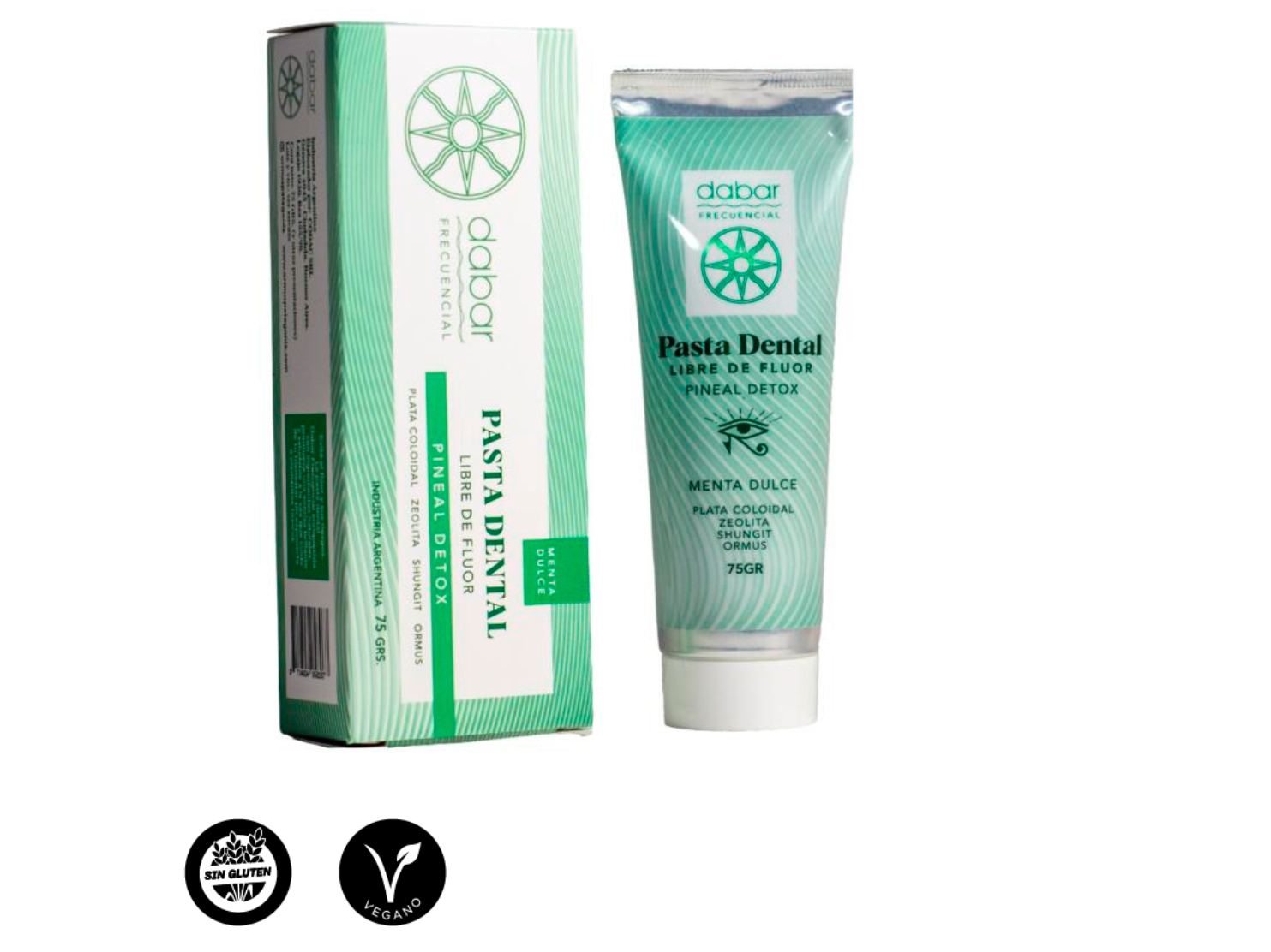 Pasta dental libre de flúor pineal detox menta dulce x75g