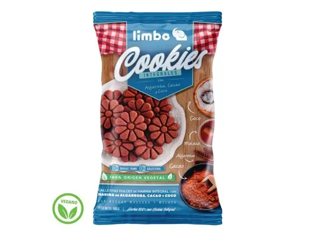 Cookies integrales algarrobo, cacao y coco