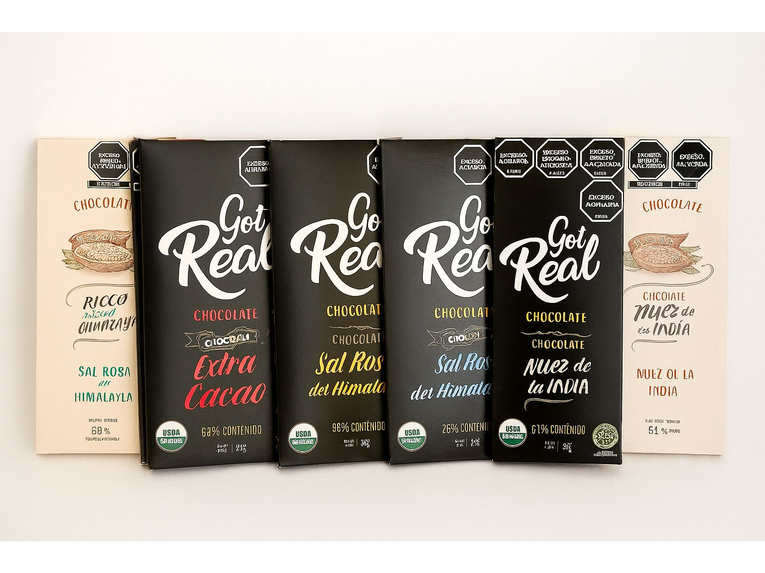 Chocolate con Leche de Coco, Granos de Cafe, Sin Azúcar - GET REAL
