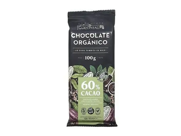 Barra de Chocolate Organico 60% Cacao - COLONIAL