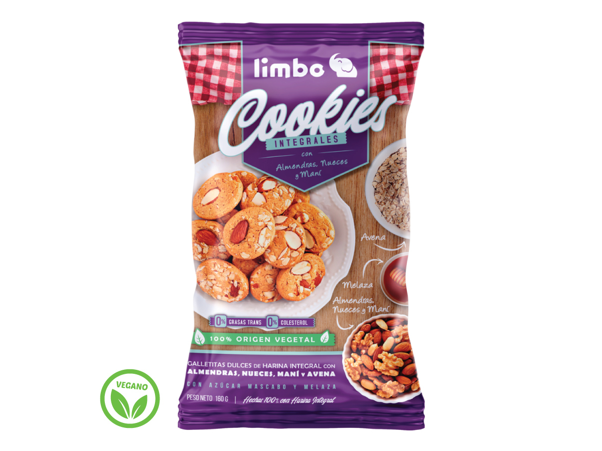 Cookies integrales avena y frutos secos