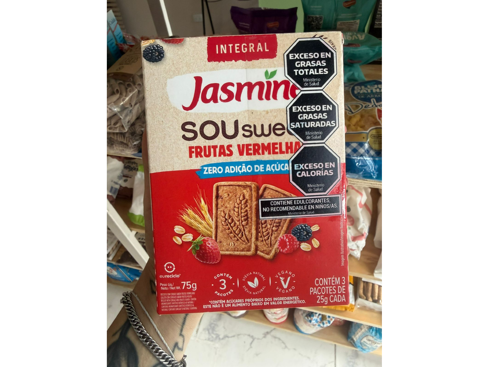 Galletas frutos rojos s/azúcar 3 x 75gr - Jazmin