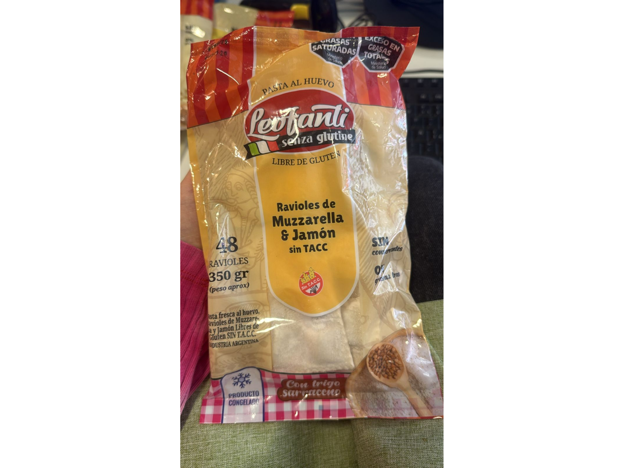 Ravioles de muzzarella y jamon